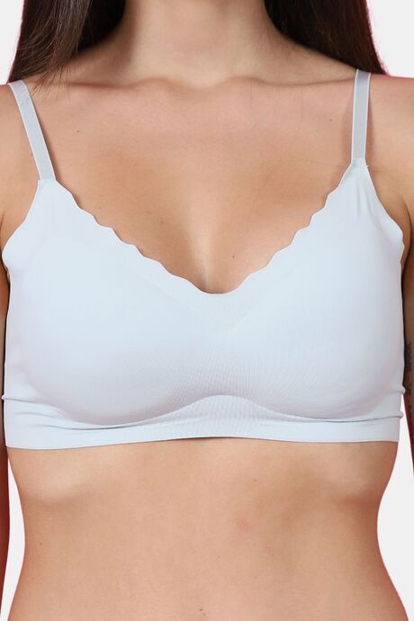 PrettyCat Sexy Women Lightly Padded Soft Bralette Bra - Light Blue — image 5